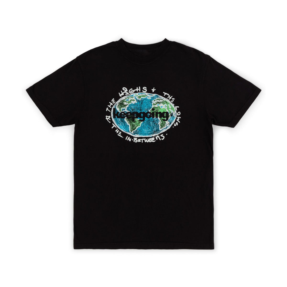 Keepgoing Globe Tee (Black) – 4 The Homies Apparel, LLC