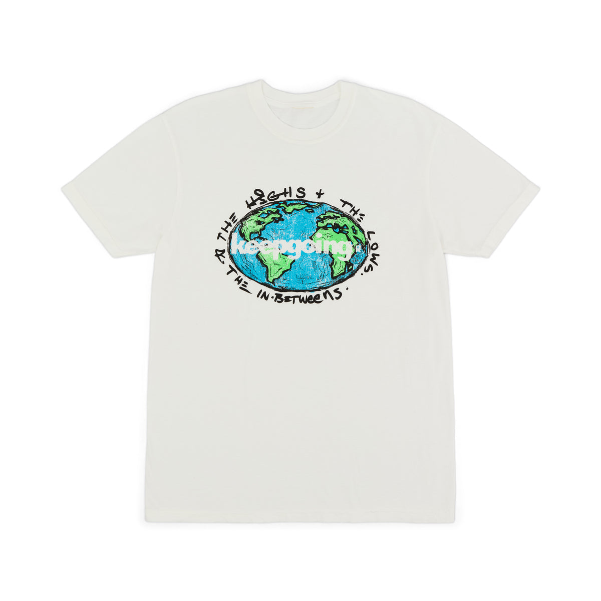 Keepgoing Globe Tee (White) – 4 The Homies Apparel, LLC