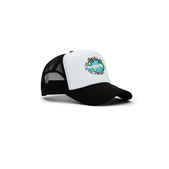 Keepgoing Globe Trucker Hat (White/Black)