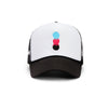 keepgoing x Upsidedown Tour Drippy Trucker Hat (White/Black)